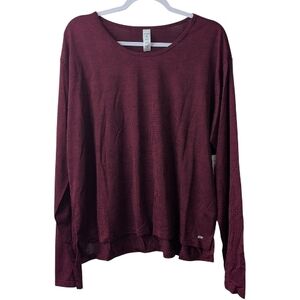 MARIKA WOMEN'S TAWNY PORT LONG SLEEVE CREWNECK TOP SIZE XL
